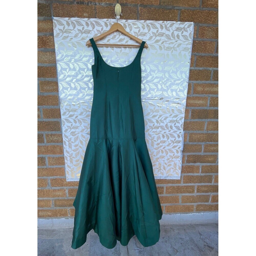 Hutch Emerald Green Taffeta Midi Dress Mermaid Hem Gala Wedding Guest Size 6 - Picture 8 of 12